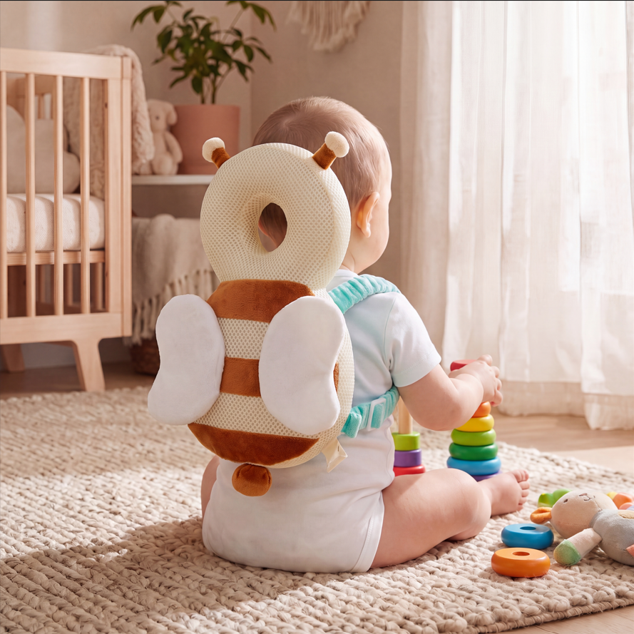 1-3T Toddler Baby Head Protector Safety Pad Cushion Back Prevent Injured Angel Bee Cartoon Security Pillows Protective Headgear